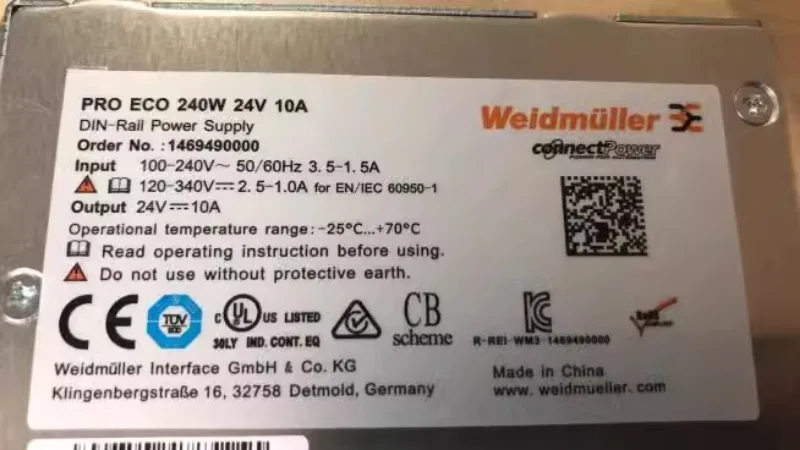 [Аутентичный] PRO ECO 240 Вт 24 в 10 А Weidmuller источник питания 1469490000