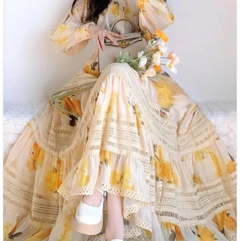 Новый стиль платикодон Великолепный цветочный французский чай разрыв длинная