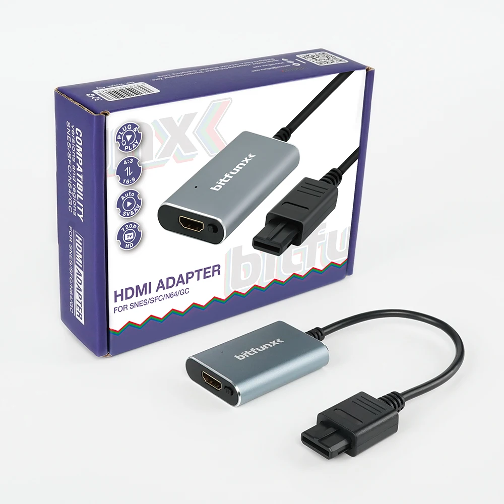 Адаптер BitFunx 720P SvideoAV-HDMI для SNESN64SFCNGC NTSCPAL 4:316:9, переключатель соотношения сторон, композитный преобразователь HDMI (art.: 3920cf8a98ee1) - 3920cf8a98ee1