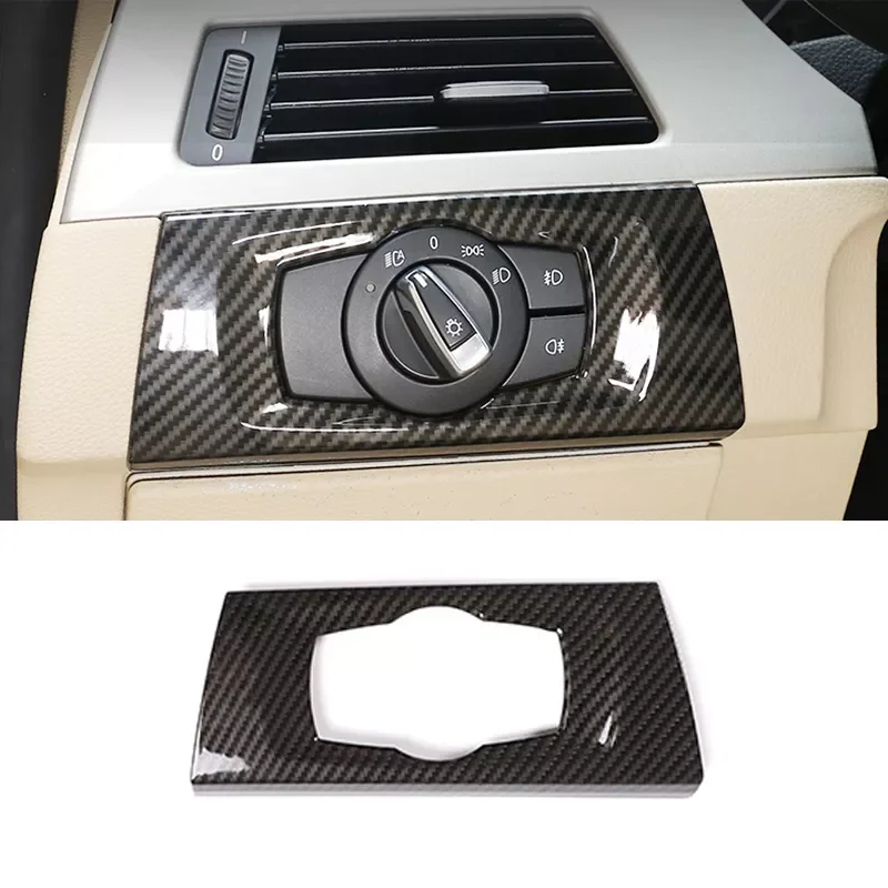 

Carbon Fiber ABS Head Lamp Switch Decorative Frame Cover Trim Interior Stickers For BMW 3 Series E90 2005-12 Car Accessories