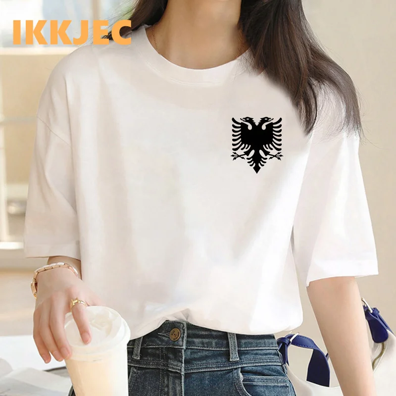 

albania t-shirt women streetwear japanese ulzzang clothes white t shirt aesthetic