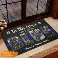 police in this house rubber base doormat custom name 3d printed door mat non slip door floor mats decor porch doormat
