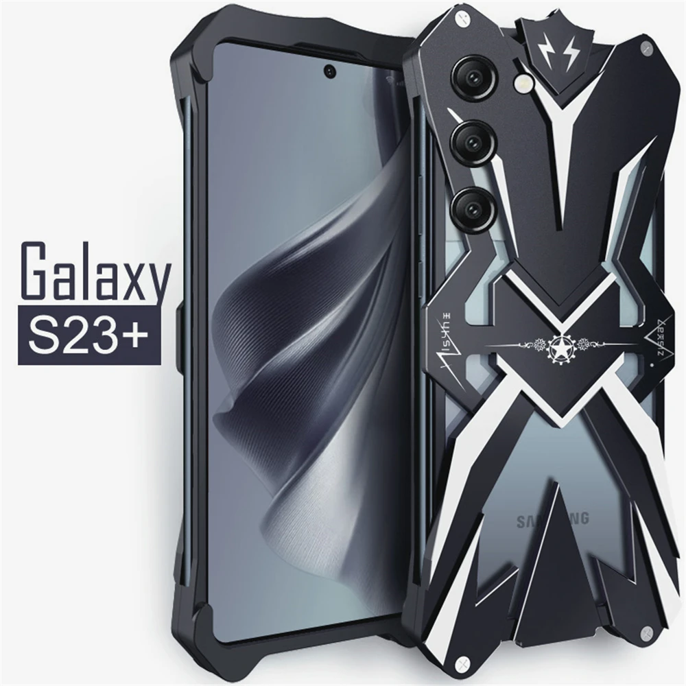 

Металлическая армированная алюминиевая задняя крышка для Samsung Galaxy S23 Ultra S22 Plus 5G 2022 -2023 новый стиль защитный бампер противоударный чехол