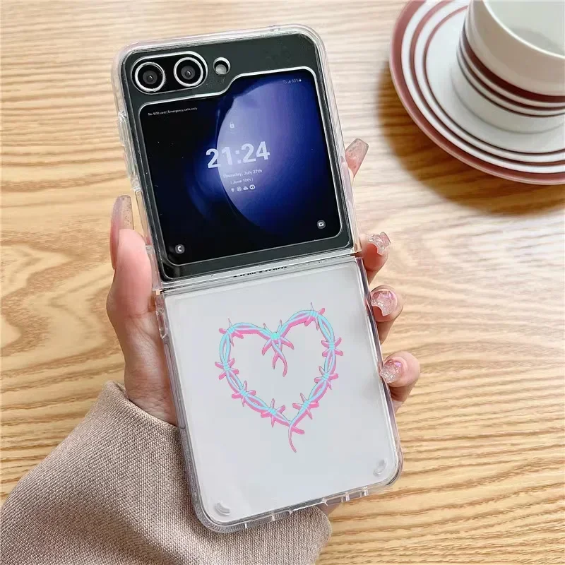 Прозрачный чехол-книжка для Samsung Galaxy Z 6 ZFlip 5 4 3