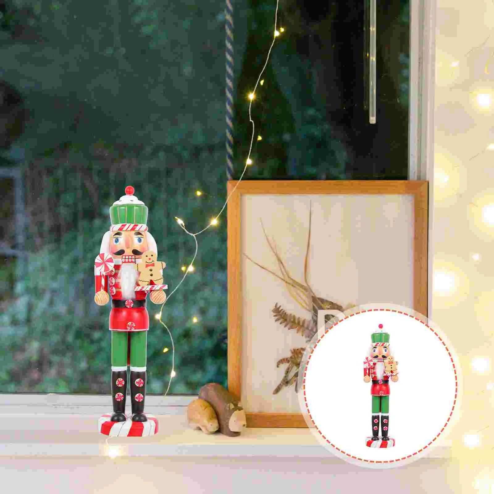 

Nutcracker Wooden Figurine Gingerbread Desktop Xmas Christmas Statue Chef Decoration Craft Wood Traditional Adornment Novelty