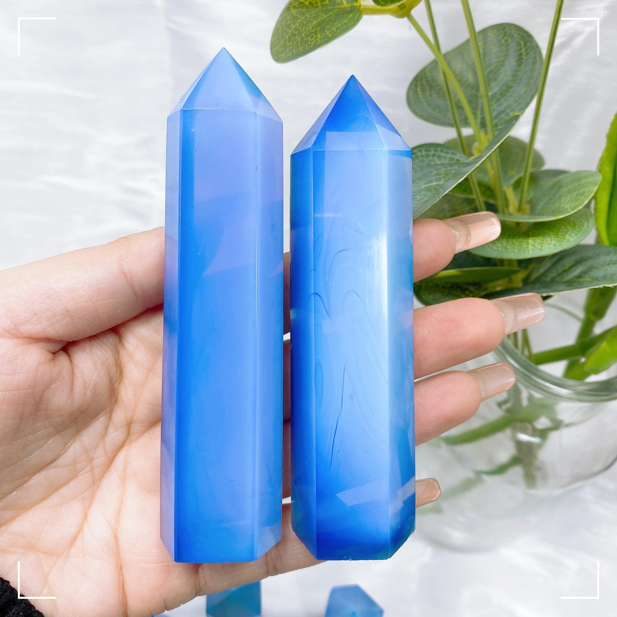 Синий опалит Точечные башни Руда Минеральный кристалл Кварц Шестиугольные