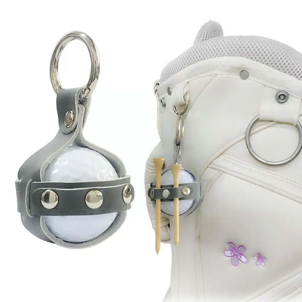 

Wear Resistant Cowhide Golf Ball Bag Quick Access Stylish Cover Soft Accessories Protective Portable Golf Golf Ball Outdoor F4g3