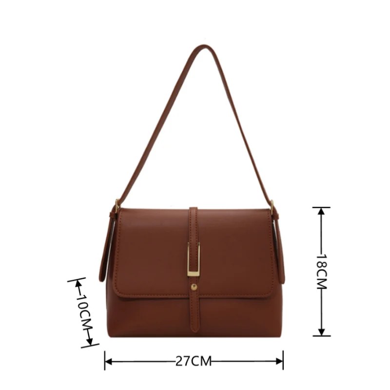 Female PU Retro Large Capacity Bag Simple Crossbody Bags for Women Shoulder Armpit Small Square Bag الحقيبة женский bolsa mujer