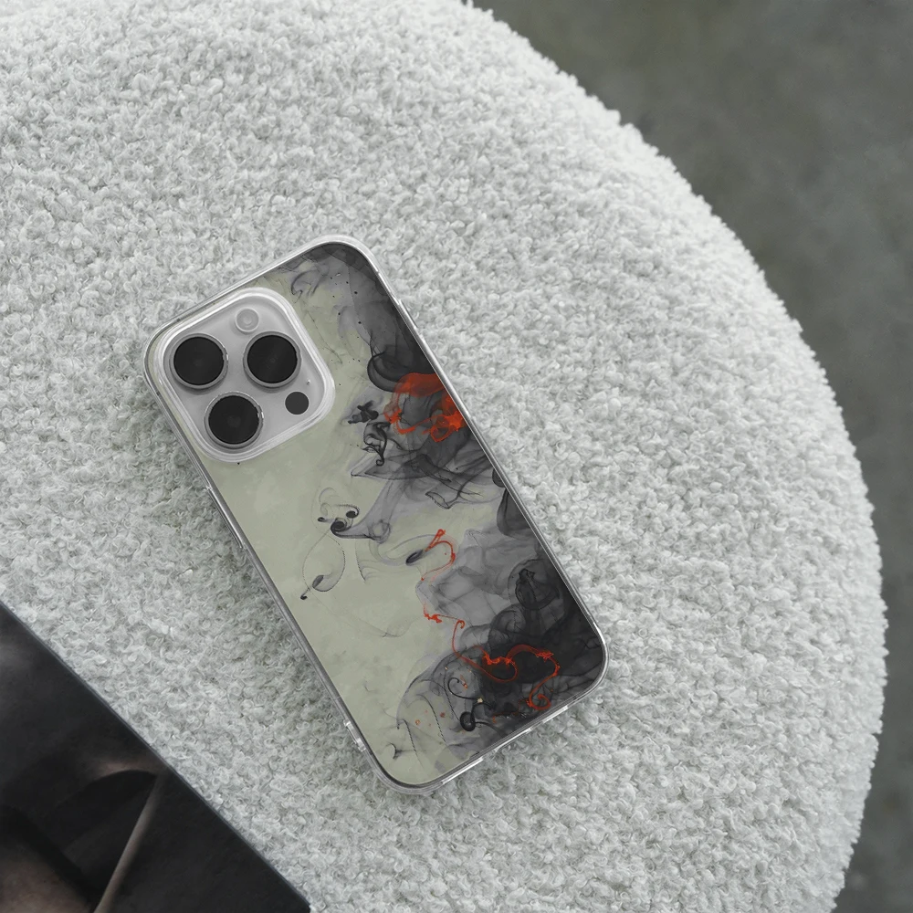 Чехол для телефона с чернильным стилем IPhone 16 13 14 15 12 Pro Max простой чехол Mini X XR XS