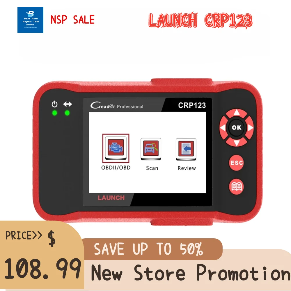 

LAUNCH X431 CRP123 OBD2 Professional Automotive Scanner Engine ABS SRS AT Code Reader Car Diagnostic pk Launch Creader VII Plus