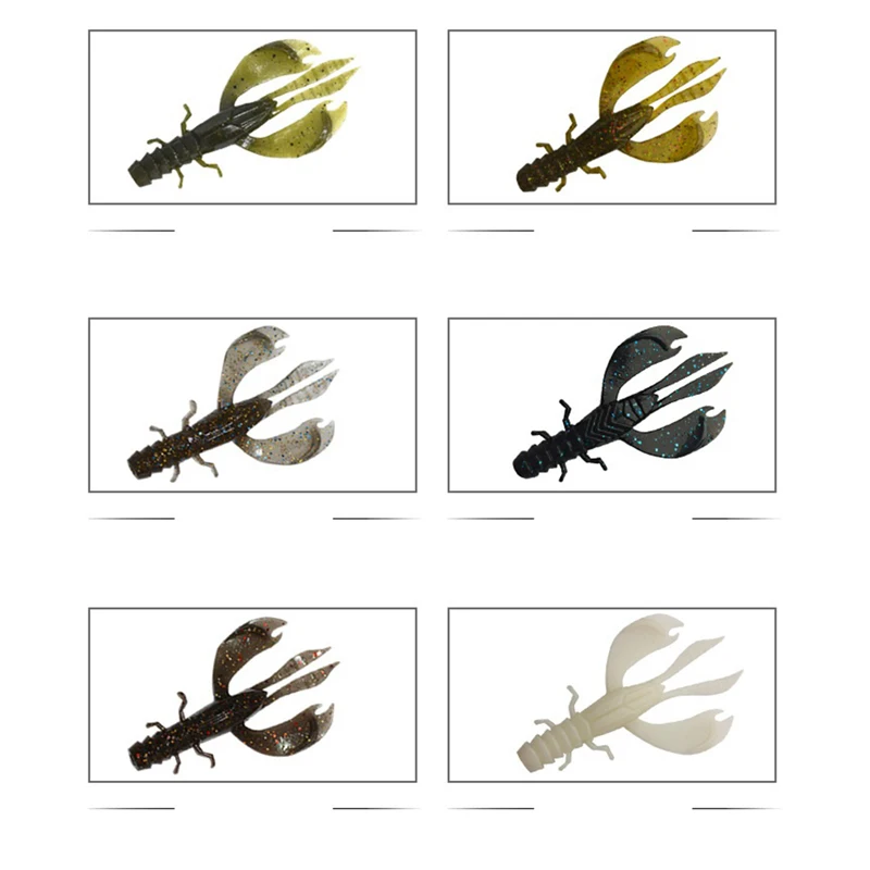 

8Pcs Silicone Worm Soft Bait 3.5 inch Crayfish Fishing Lure Shrimp Smell Swivel Twintails Sea Bass for Carp
