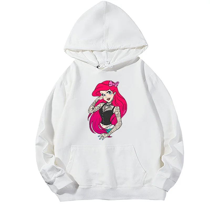 Gothic Pretty Punk Princess Ariel Swag fashion graphic Hooded sweatshirts cotton Hooded Shirt oversize tracksuit Men's clothing