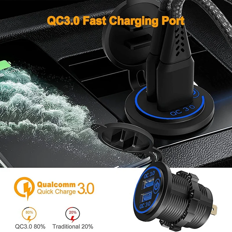 

Автомобильное зарядное устройство с двумя USB-портами, 12 В/24 В