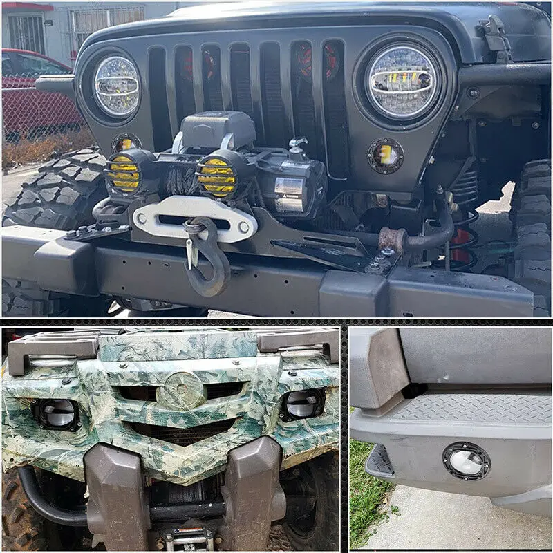 BMAD 3" Flush Mount LED Work Light Pods Offroad 12V 24V Spotlight Angel Eyes Fog Lights Off Roadfor Jeep Lada Niva Truck 4x4 Atv - купить