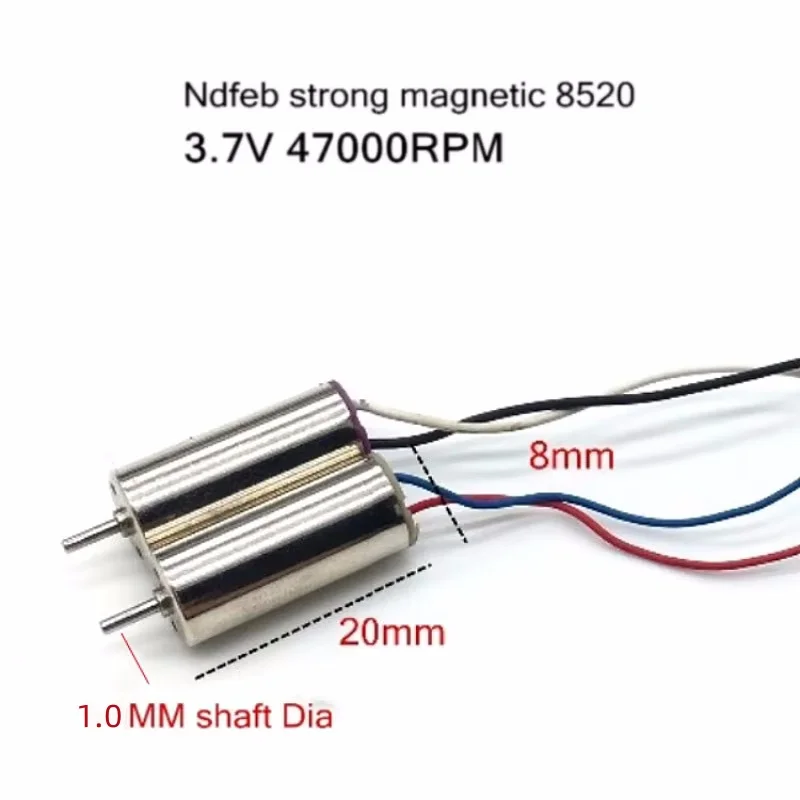 

8520 мотор с полым стаканом, мощный магнитный Ndfeb, диаметр вала 1,0 мм, модель самолета с четырьмя/шестью осями, фотомагнитная/Инверсионная