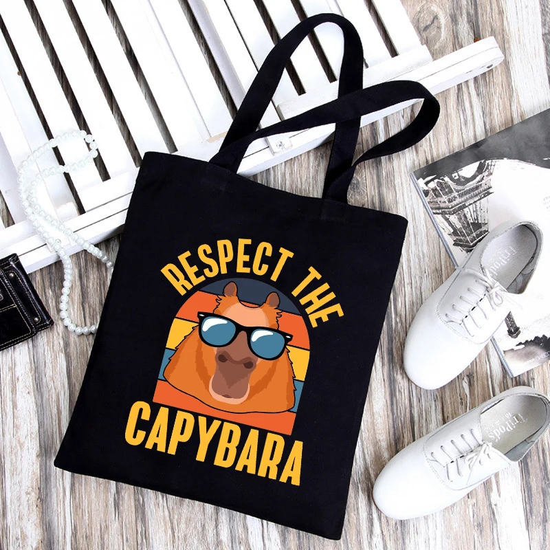 

Симпатичная сумка-шоппер в стиле ольччан капибара, Холщовая Сумка-тоут с милым принтом животных, Мультяшные сумки, женская сумка в стиле Хар...