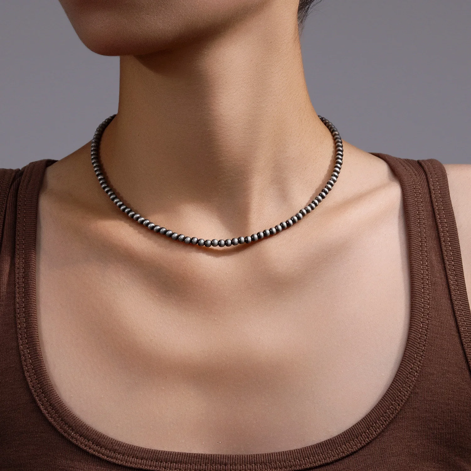 Модное Ретро Градиентное Матовое Ожерелье Из Бисера Размер CCB