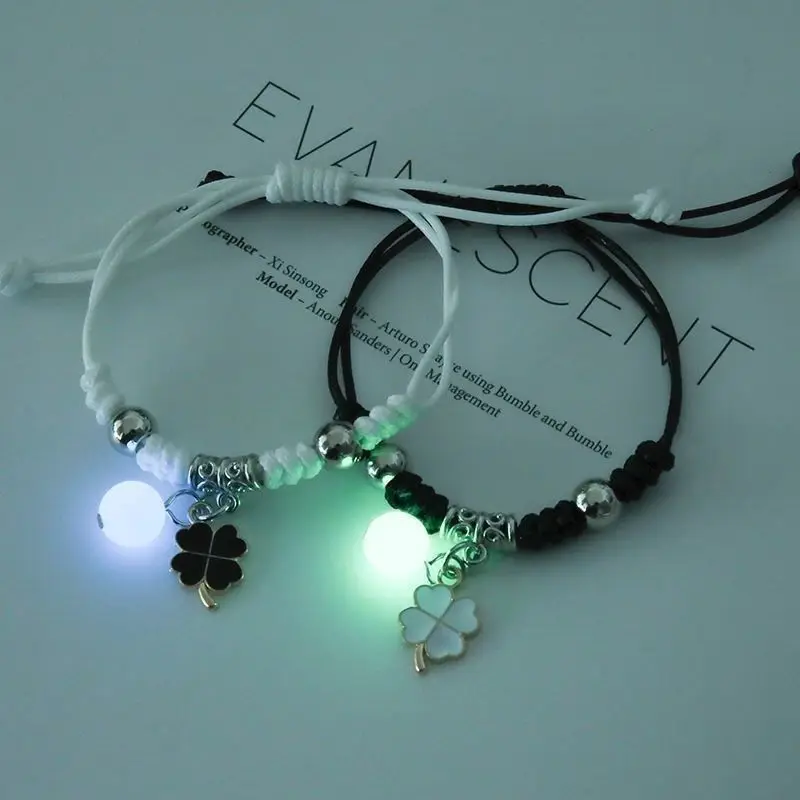 

2023 Glow Cat Star Moon Bracelet Couple Charm Hand Adjustable Rope Matching Friend Bracelet Infinite Love Couple Gift