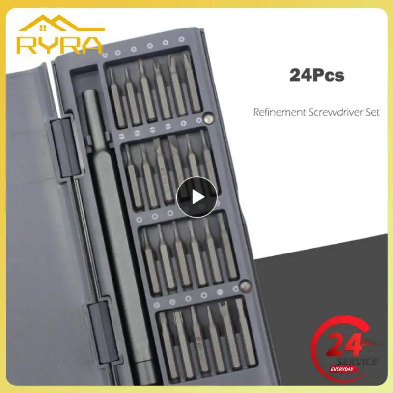 

Repair Work Accessories 24 In 1 Multi-Purpose Screwdriver Set Magnetic Precision With Deep Hole Screw Bits Tool Drop Shipping