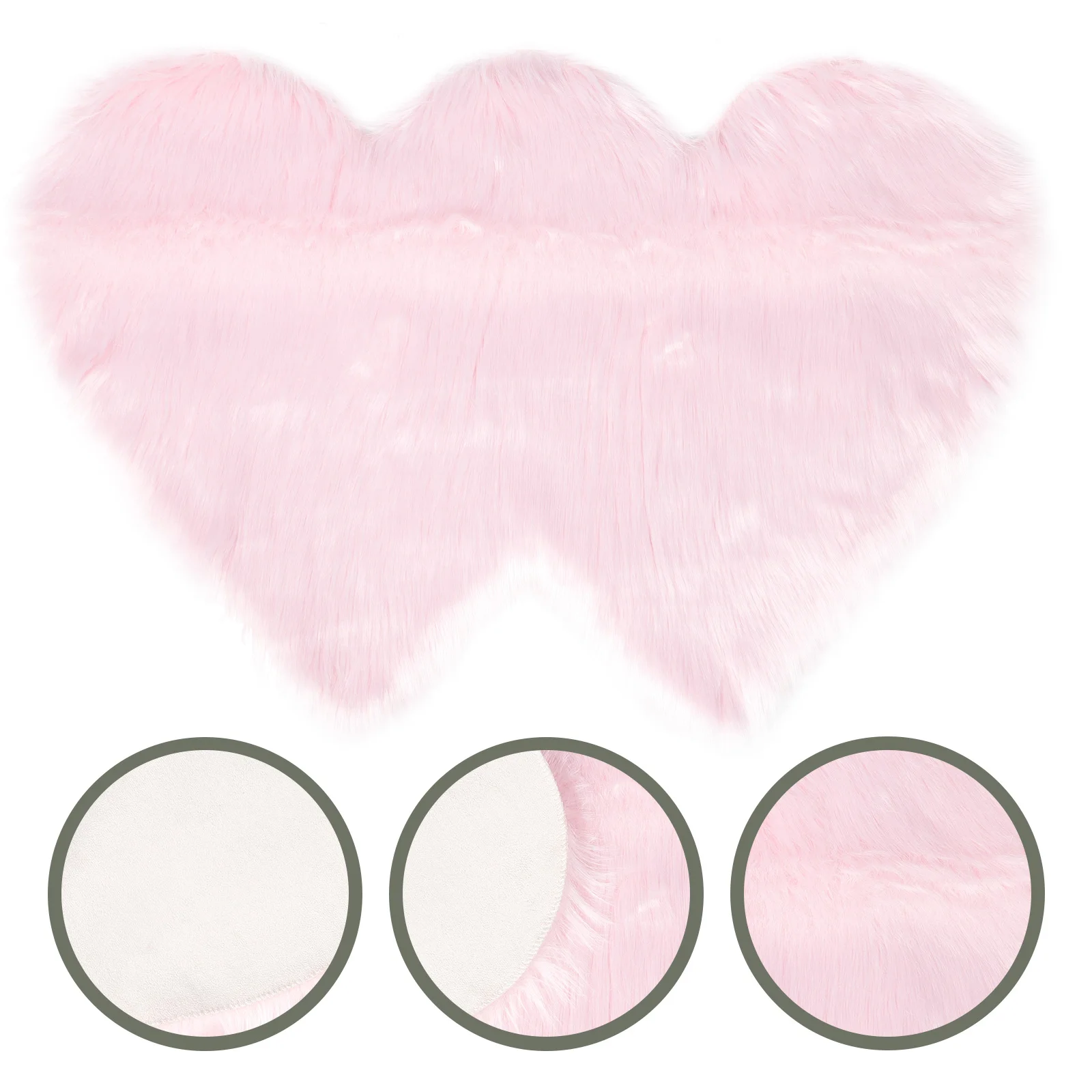 

Wool Decorative Bedroom Fluffy Supple Bed Side Floor Cushion Double Heart Area Rug Carpet Area Rug