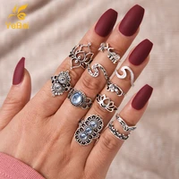 vintage rings for women 11pcs opal ring boho set jewelry for women 2021 luxury brands egirl day offers with free shipping