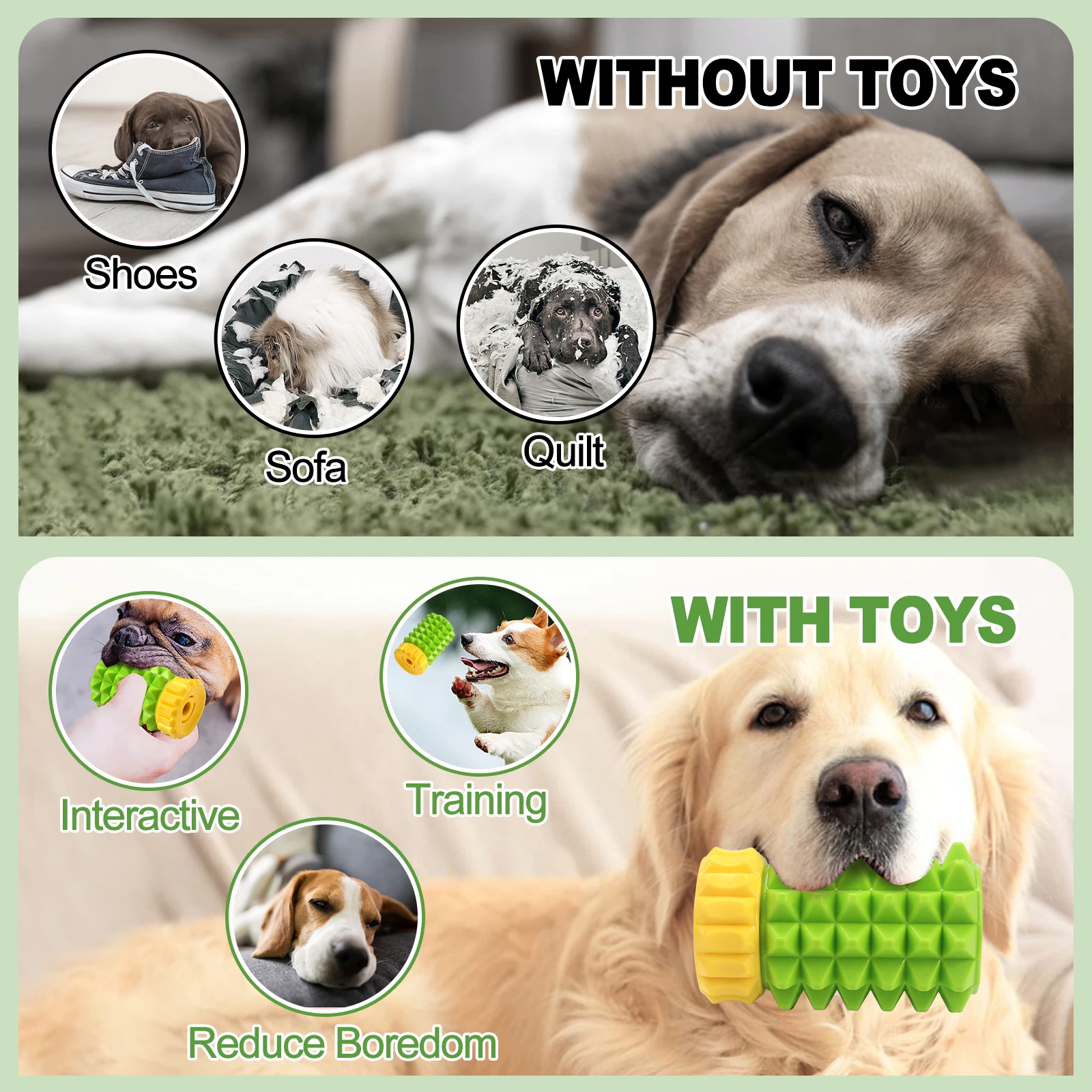 Игрушка для собачьего буксира войны жевания собаки с отверстием кормления