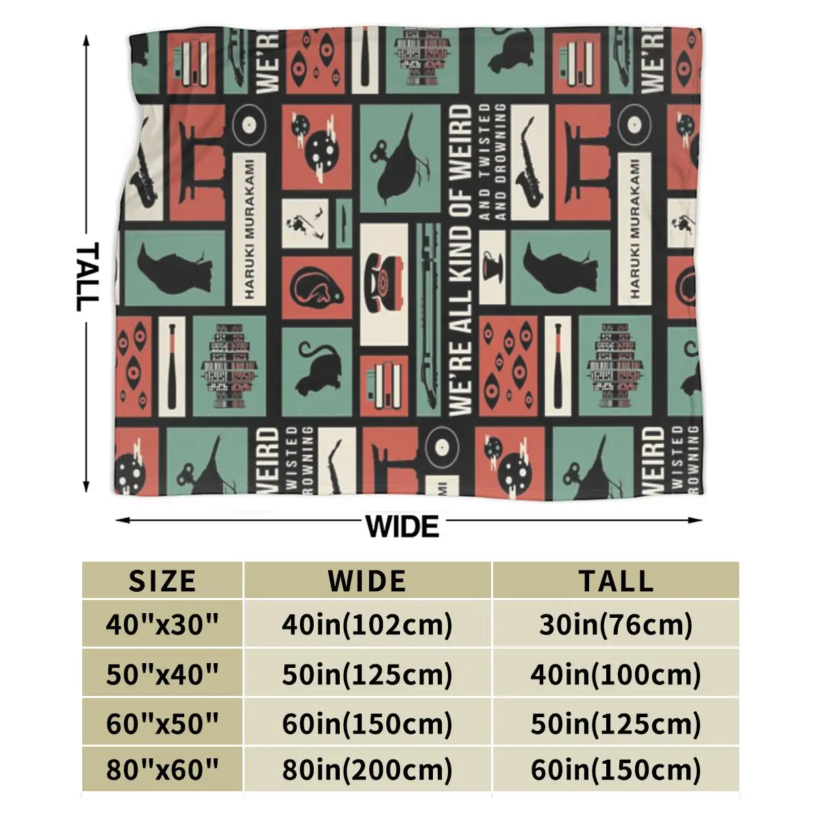 Ультрамягкое одеяло из микрофлиса Haruki Murakami