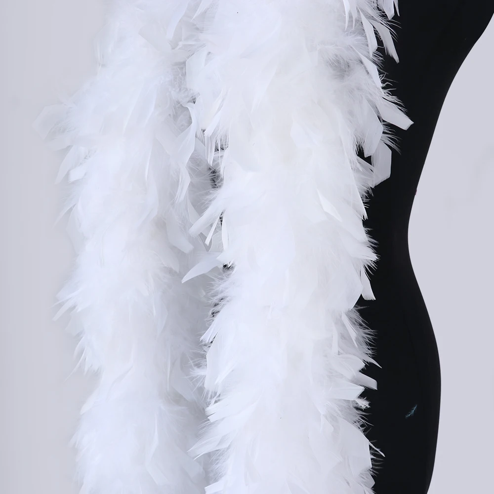 

90Gram White Turkey Marabou feather Boa Natural feathers Scarf for Wedding Party Shawl Clothing Accessory 2Yards Customized