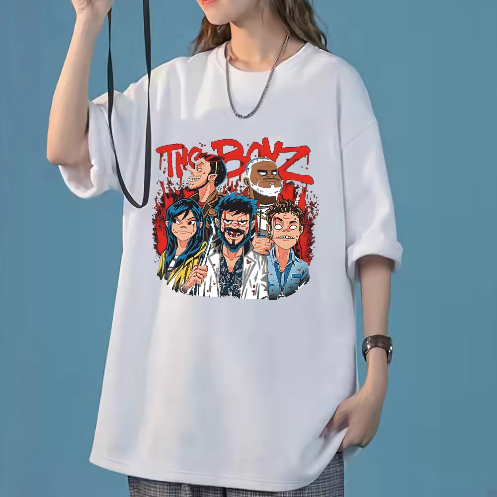 

Футболки Gorillaz, топ, женская уличная одежда, одежда в стиле хип-хоп, женская футболка оверсайз, летняя футболка с коротким рукавом, топы из 100% ...