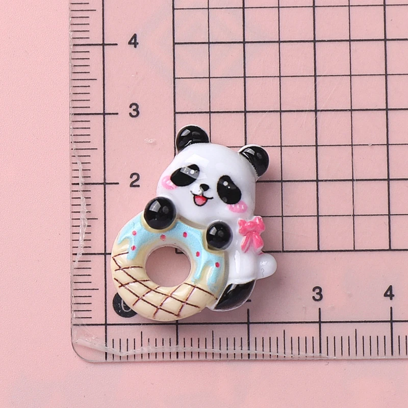 10 шт. Милая резиновая мультяшная панда клубника мороженое пончик конфеты плоская