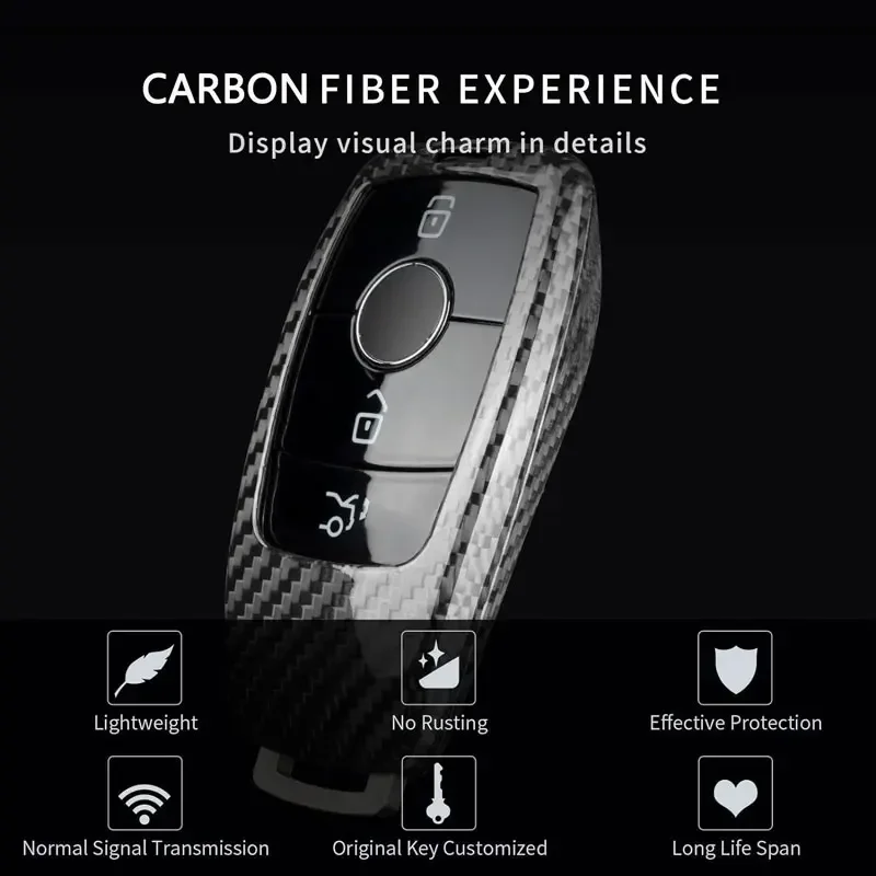 Чехол для ключей из углеродного волокна Mercedes Benz защита W213 E200 250 E300 E350e E400