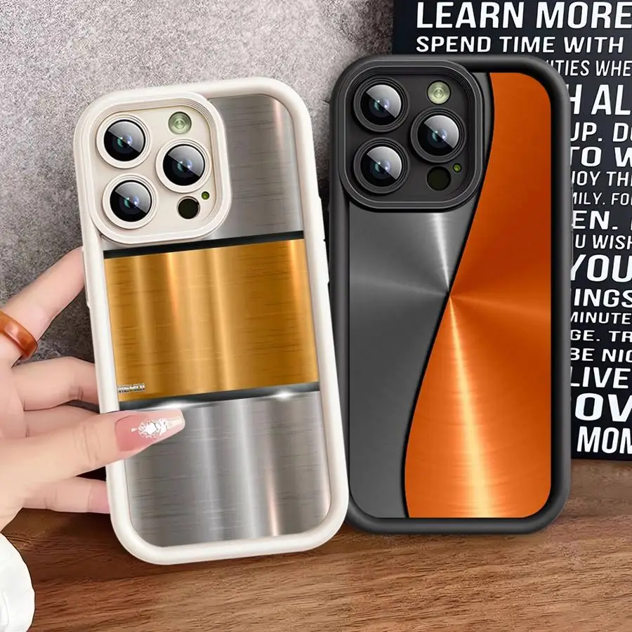 Тёмный матовый металлический текстурный крутой чехол с принтом для Apple iPhone 15 11 13 16