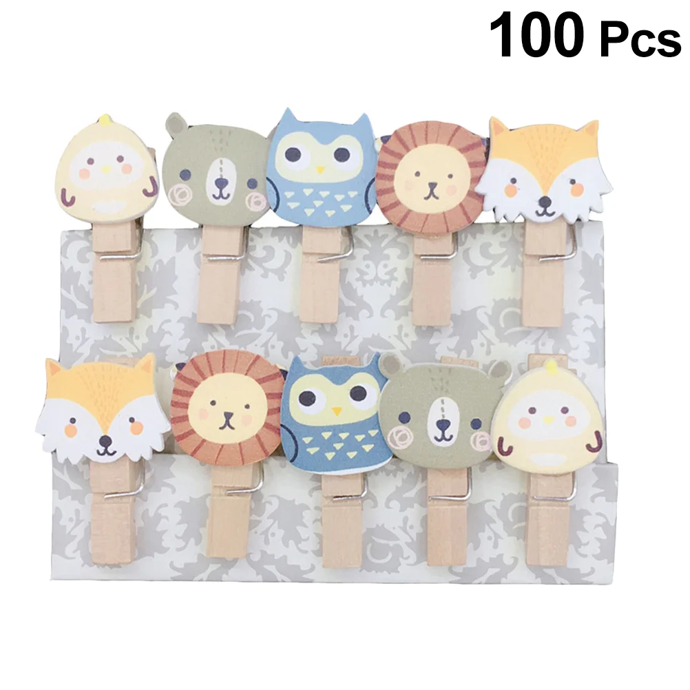 

Clips Clothespins Photo Wooden Paper Pegs Wood Hanger Postcard Message Picture Cute Twine Jute Mini Cartoon Holder