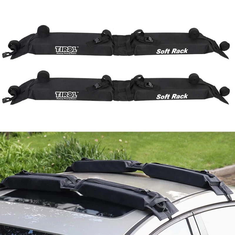 

Auto Oxford Soft Roof Rack 2 Pieces/Set Luggage Black Easy Rack Load 60kgs Fold Universal Car Carrier Rack T25454b