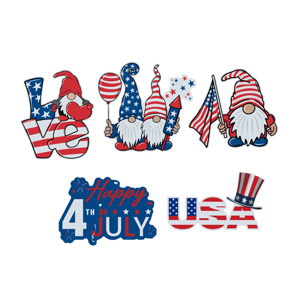 

1 Set PVC Cartoon Gnome Decal Fridge Independence Day Decor Festival Sticker