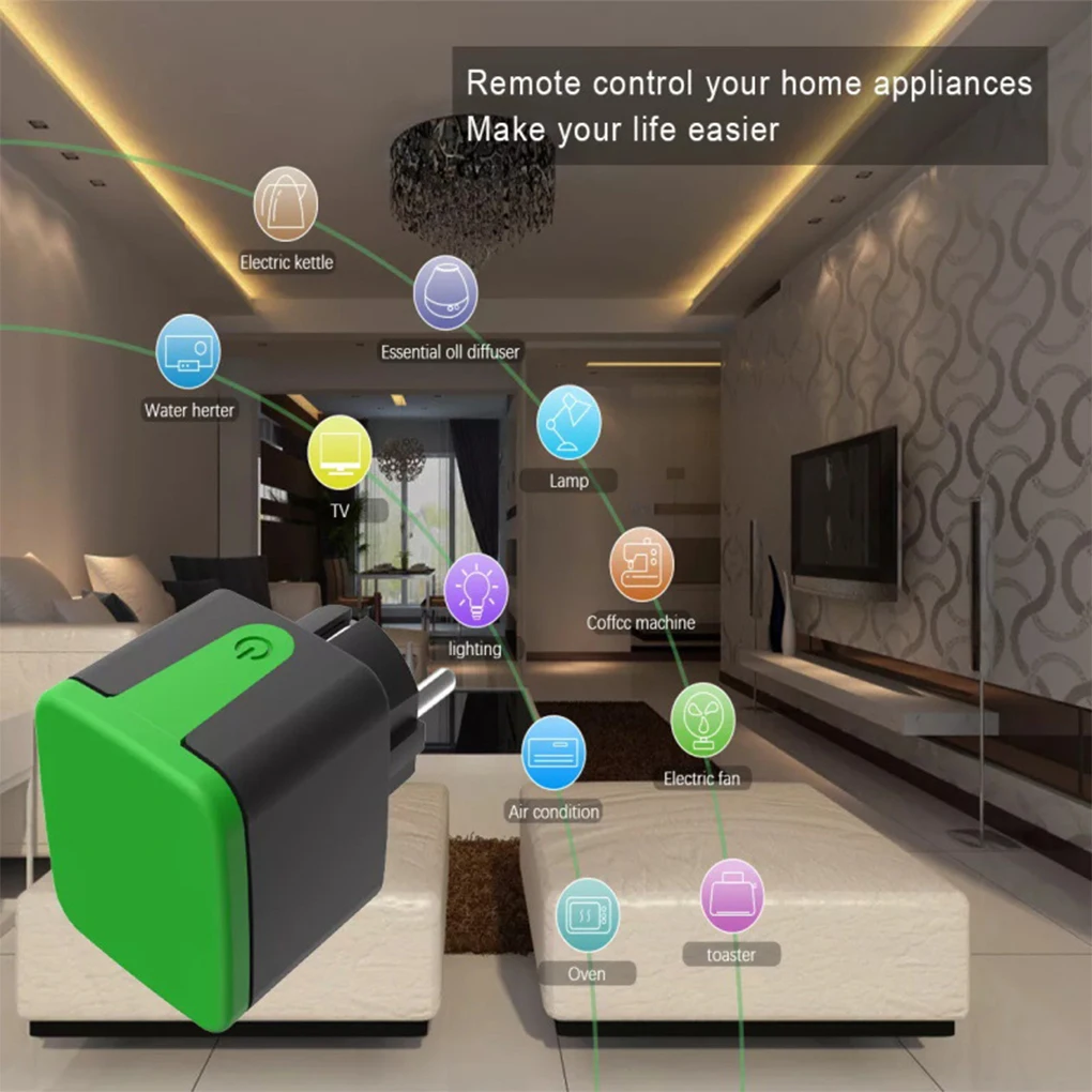 

Smart WiFi Socket Wireless Voice Remote Control Heater Fan Power Outlet