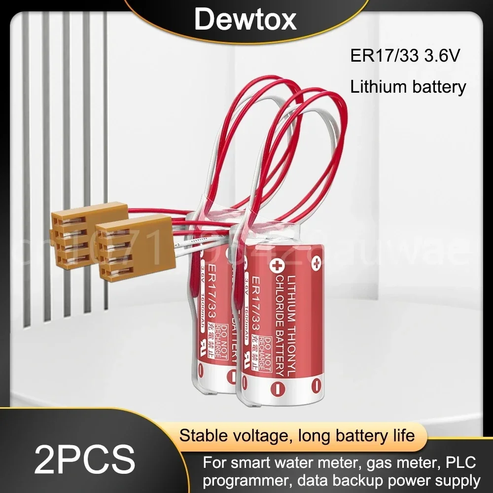 2 шт. 3 6 В 1600 мАч C500-BAT08 3G2A9-BAT08 ER17/33 для Omron CNC PLC серводвигателя аккумуляторы с вилкой
