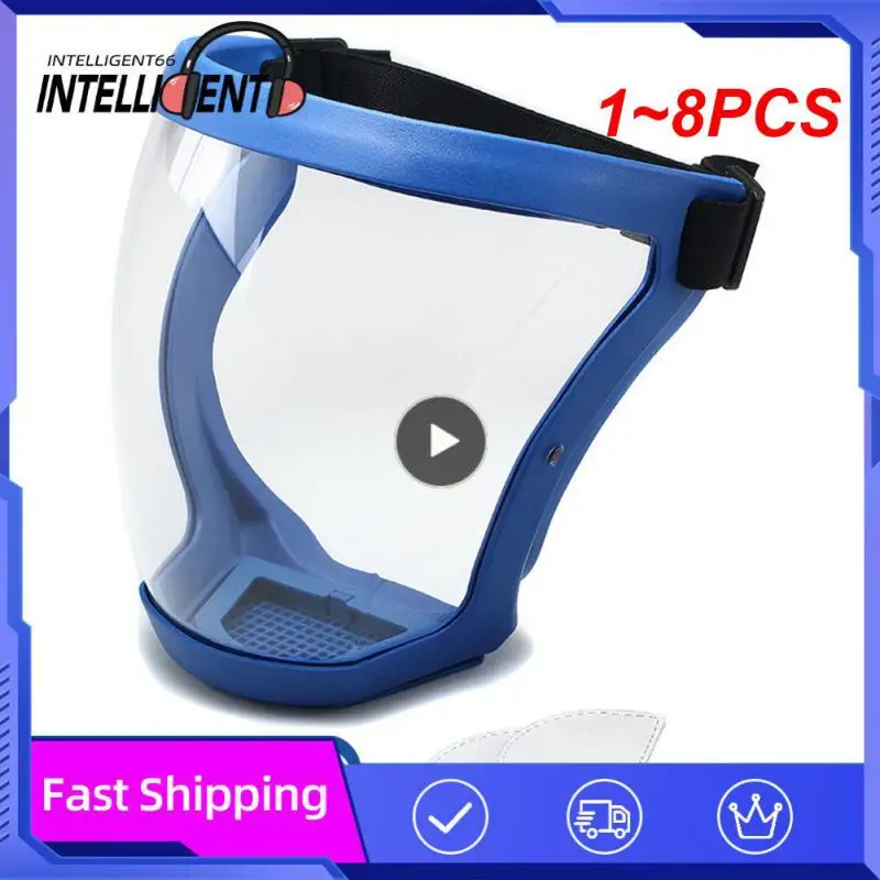 

1~8PCS Transparent Full Face Shield Splash-proof Welding Safety Glasses Face Shield Windproof Mask Unisex Eye Protection Face