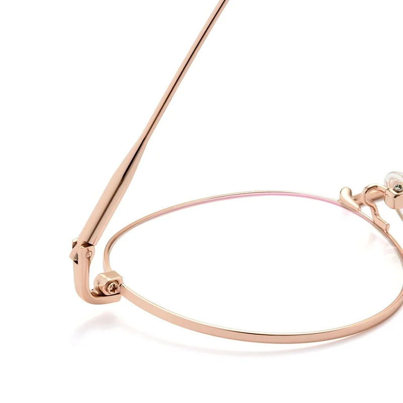 Круглые Женские очки из чистого титана оправа в ретро стиле ультратонкая для