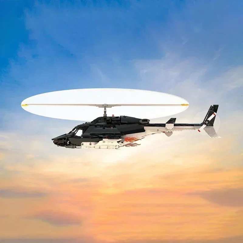 Moc строительные кирпичи военная модель вертолет спецназа воздушный волк