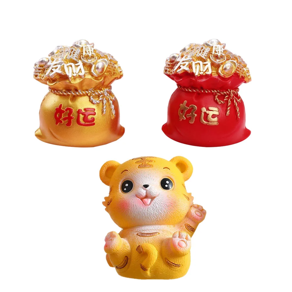 

3 шт. изысканные резиновые украшения для денег с тигром, украшения для автомобиля, украшение для офиса