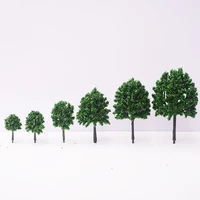 6pcs mixed size artificial miniature tree building sand table micro landscape scene model small tree diy street tree