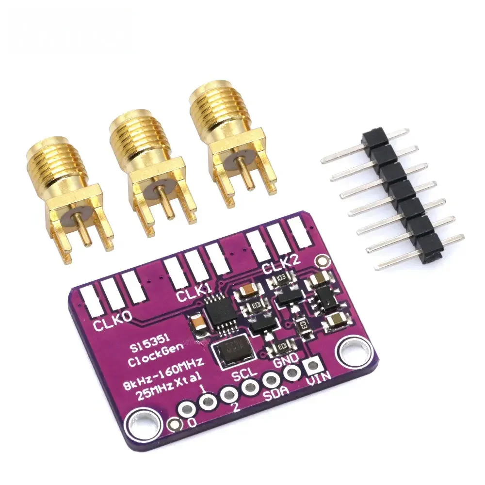 Высокоточный модуль тактового генератора I2C 3 В-5 В Si5351A с выходами SMA для Arduino/Raspberry