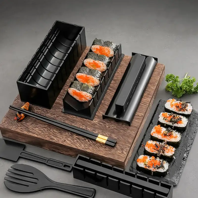 

10 Pieces Plastic Set Sushi Making Vegetable Meat Roll Gadgets DIY Sushi Equipment Making Machine Kitchen Utensils