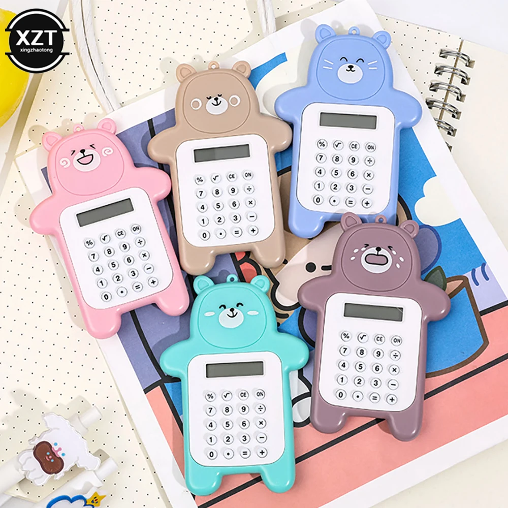 

Creative Bear Expression Calculator Portable Cute Mini Cartoon Display Student School Supplies Stationery Set