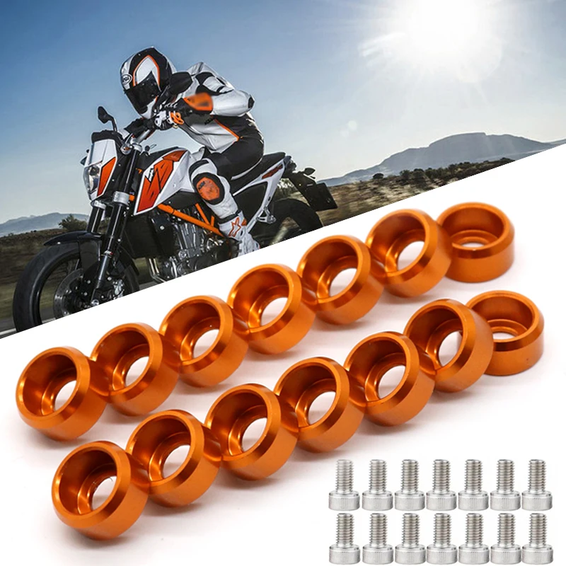 

14pcs Front Fender Frame Fairing Bolts For 690 DUKE R 2014-2018 Motorcycle Accessories Radiator Fuel Tank Washer Screws M6 CNC