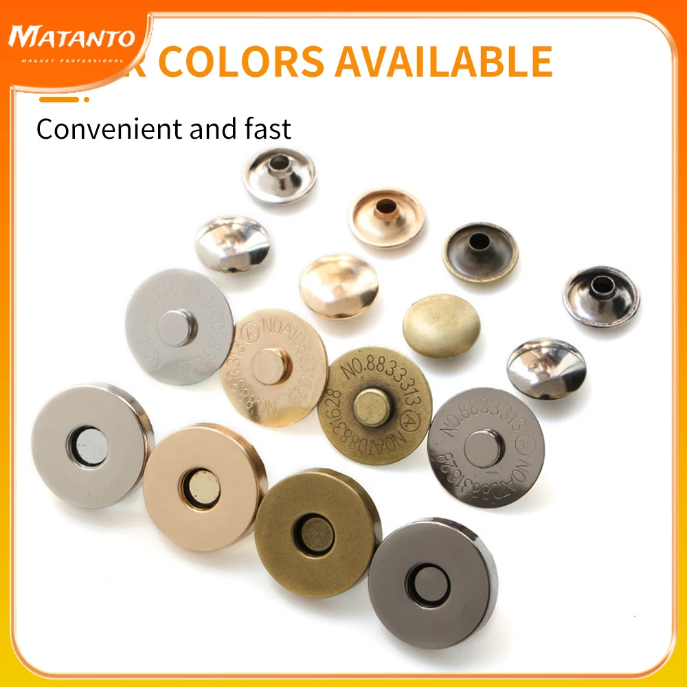 

100PCS Magnetic Wallet button Bags Buttons Metal Snaps Environmental Clasps Thickening magnetic Automatic adsorption buckle