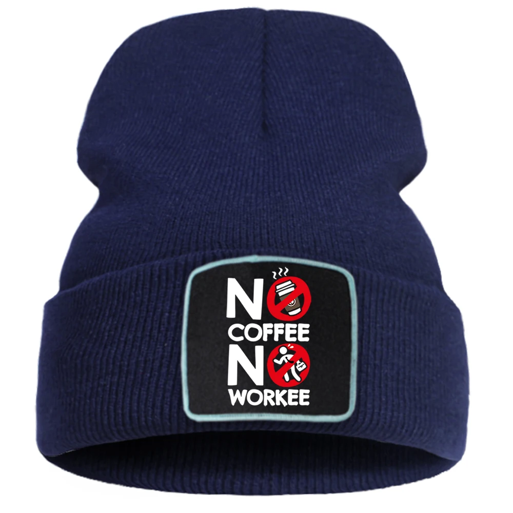 

No Coffee No Workee Fashion Sports Hat Unisex Wool Winter Ski Thick Cap Cotton Hip Hop Knitted Hats Breathable Beanie Caps