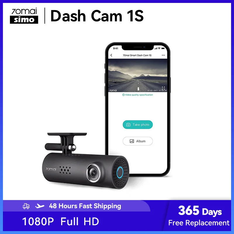 

70mai 1S Smart Car DVR Dash Cam Support English Voice Control 1080P HD Night Vision 130FOV Dash Camera Auto Recorder WiFi