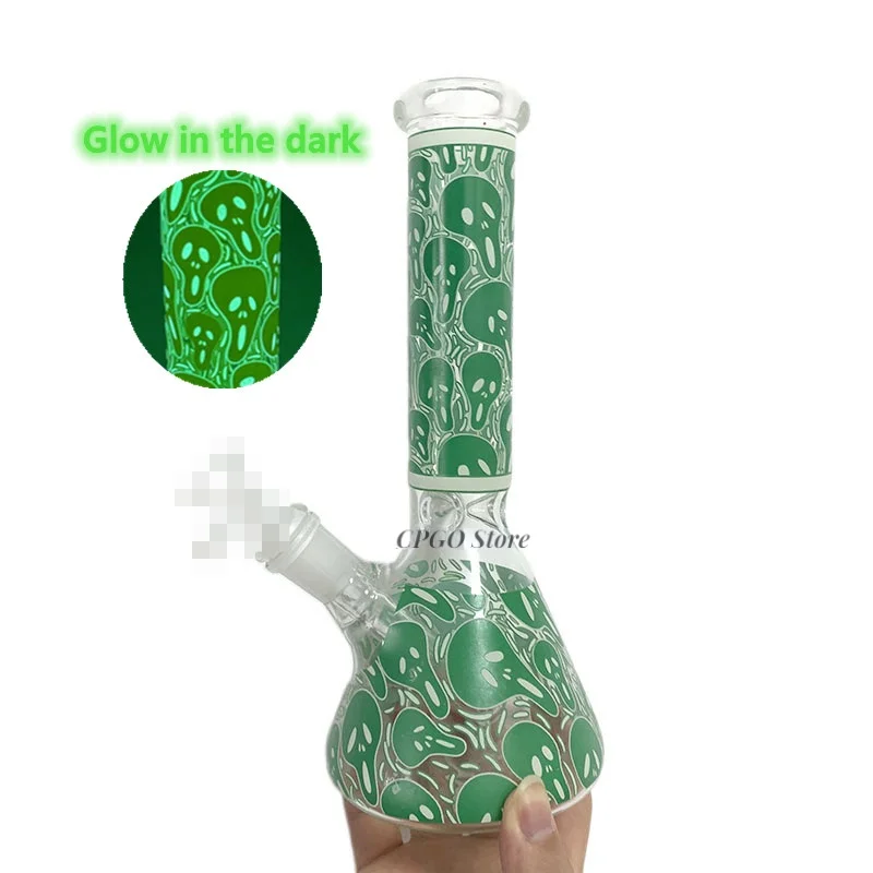

25cm Glass Shisha Vase Luminous Smoking Pipe Bong Tubes Smoke Mouthpiec Oil Lamp Collector Glow In The Dark Flask Shisha